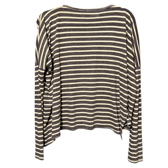 FP Beach | Free People Stripe Oversized Dropped Shoulder Scoop Neckline Boho Top - Picture 7 of 9